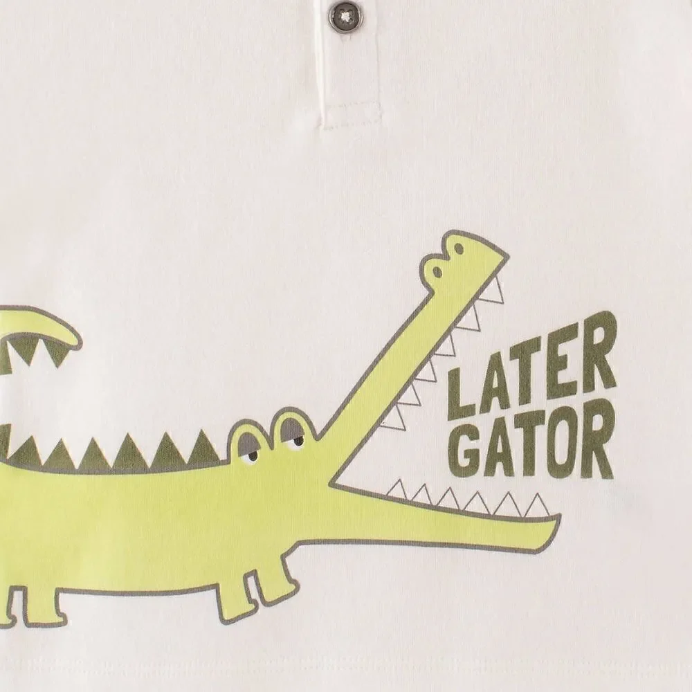 KIDS HEADQUARTERS Alligator 3-piece Romper Set: Sizes 6M, 9M, 12M, 18M - Picture 5 of 7